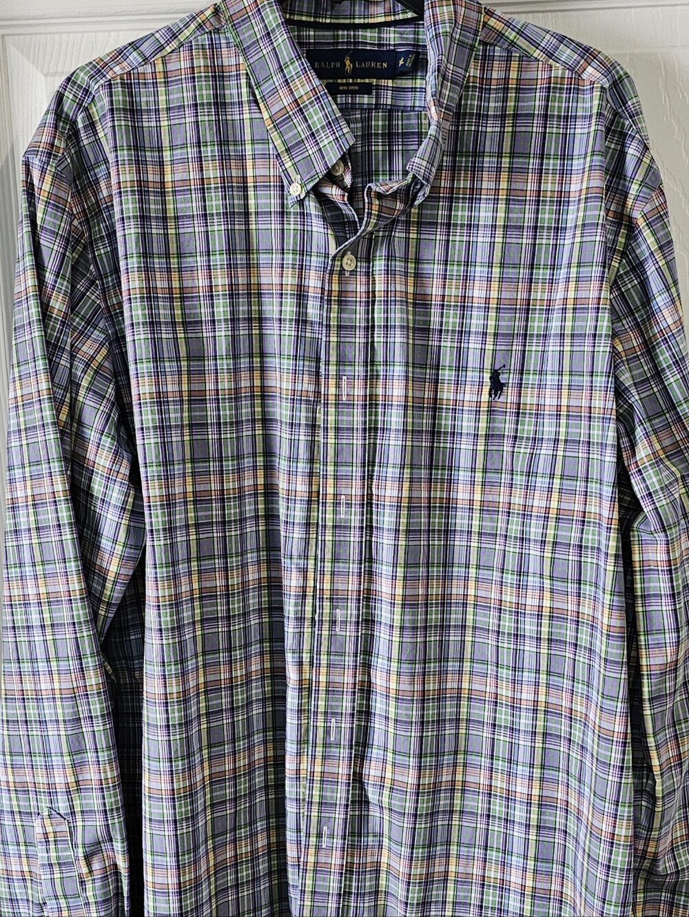 Polo Ralph Lauren Men's XXL Long Sleeve Multi Color Plaid -No Iron - EUV